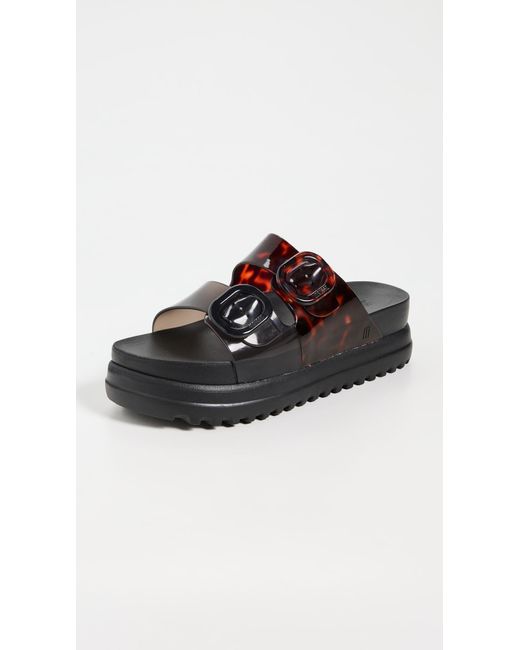 Melissa Black Cozy Platform Jelly Sandals