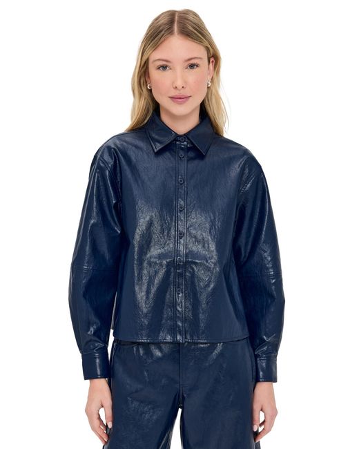 Hunter Bell Blue Vail Faux Leather Jacket