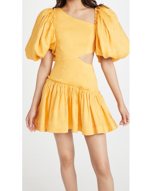 Aje. Yellow Chateau Mini Dress