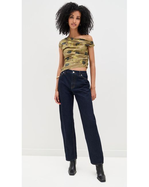 Staud Black Phare Silk Top
