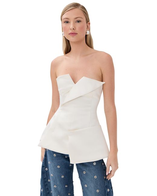 A.W.A.K.E. MODE White A. W.A. K.E. Mode Corseted Tuxedo Top