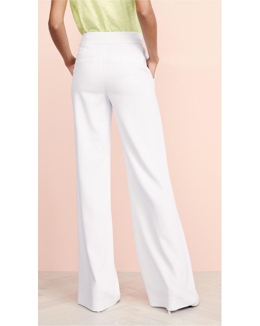 Alice + Olivia White Dylan High Waisted Leg Pants