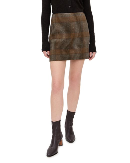 Theory Black Plaid Mini Skirt