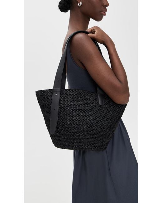 LIE STUDIO Black The Bianca Small Raffia Bag