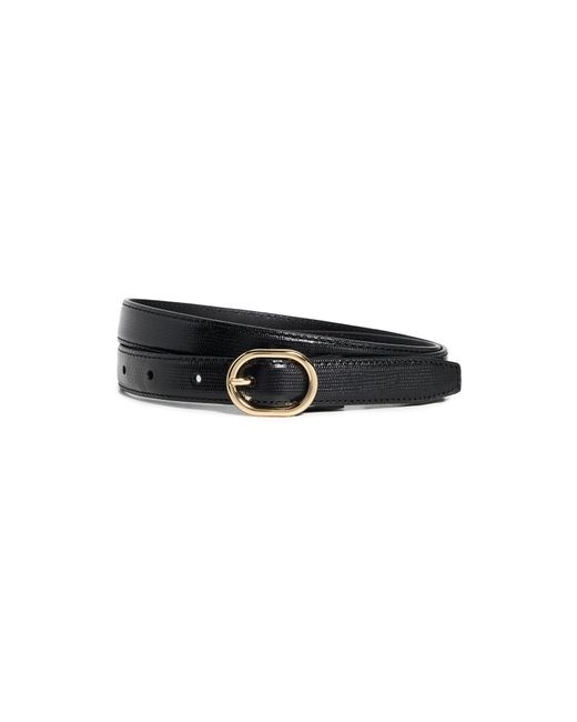 Vince Black Stitched Lizard Glazed Belt