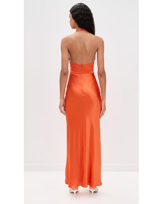 fitted lace wedding dress Bec & Bridge Lorelai V Maxi Dress in Fire Red Size AU 8 main image 0