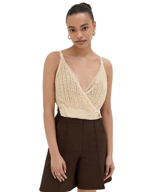RECTO. Natural Twisted Detail Knit Top