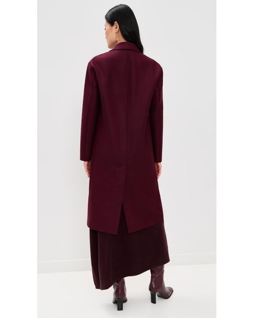 Harris Wharf London Purple Chester Coat Pressed Wool Coat
