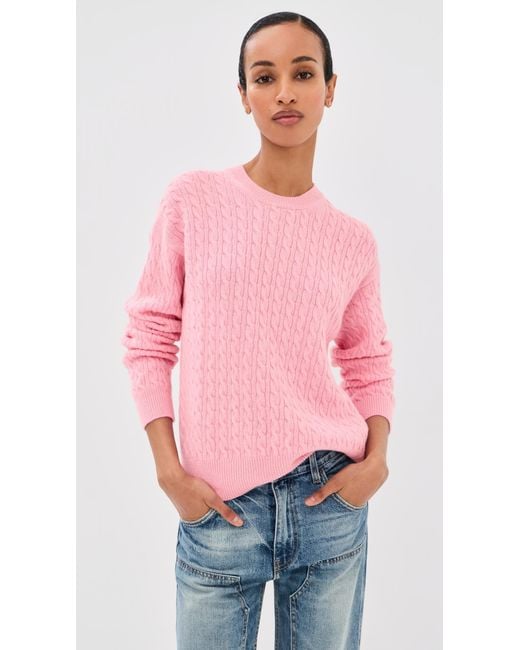 &Daughter Pink Wool Cable Knit Pullover