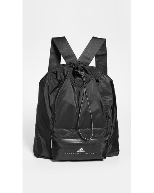 Adidas By Stella Mccartney Gymsack Backpack In Black White Black Lyst