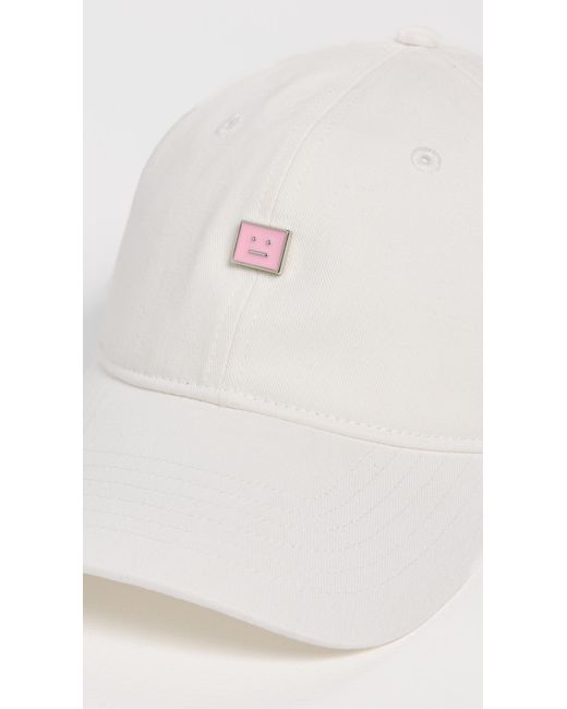 Acne White Cunvo Face Stud Hat
