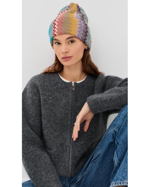 Missoni White Striped Beanie