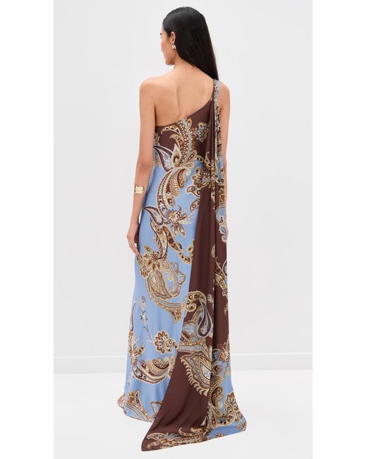 Hemant & Nandita Blue One Shoulder Long Dress