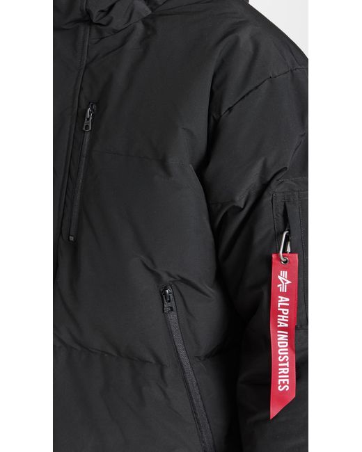 Alpha Industries Black Alpha Indutrie Long Puffer Parka for men