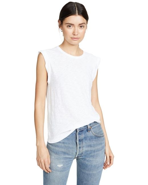 Veronica Beard White Dree Muscle Tee