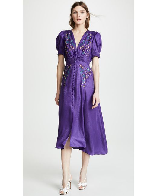 Saloni Purple Lea Dress