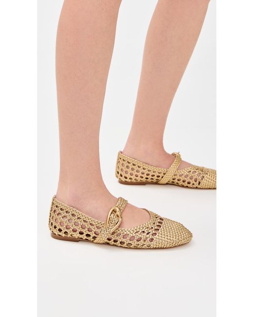 Larroude Metallic Verona Macrame Ballet Flats