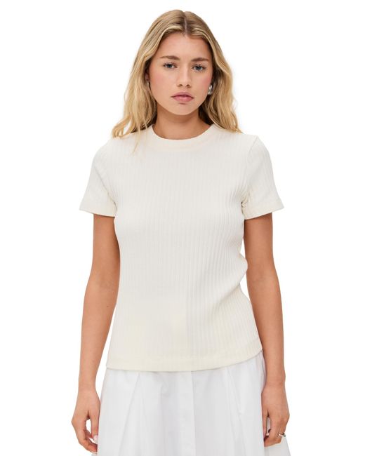 Vince White Rib Crew Neck