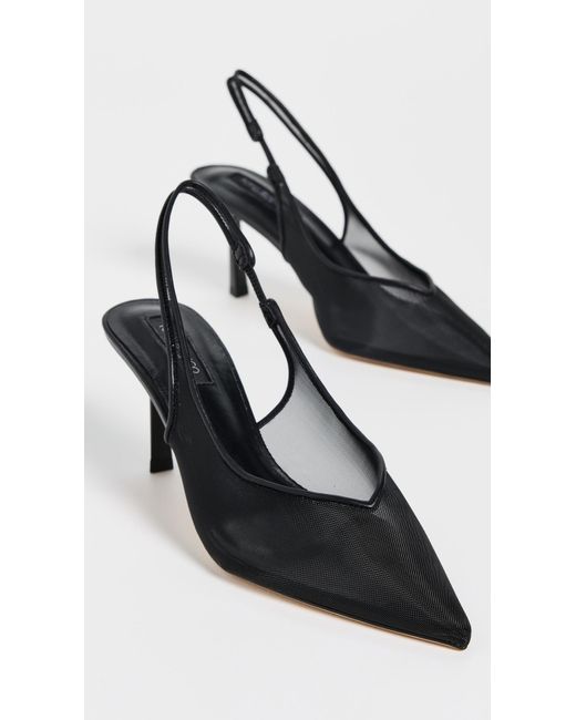 Tony Bianco Black Breeze Mesh Slingback Heels