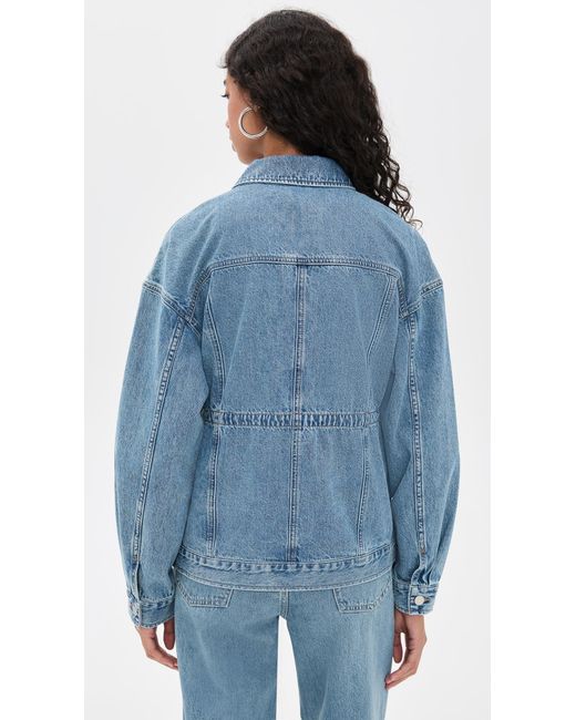 Rag & Bone Blue Amy Cinched Denim Trucker Jacket