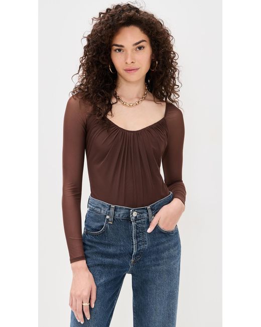 L'Agence Black Gwendolyn Thong Bodysuit