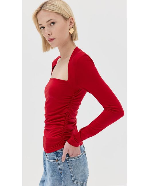 Reformation Red Reforation Aure Knit Top Iptick
