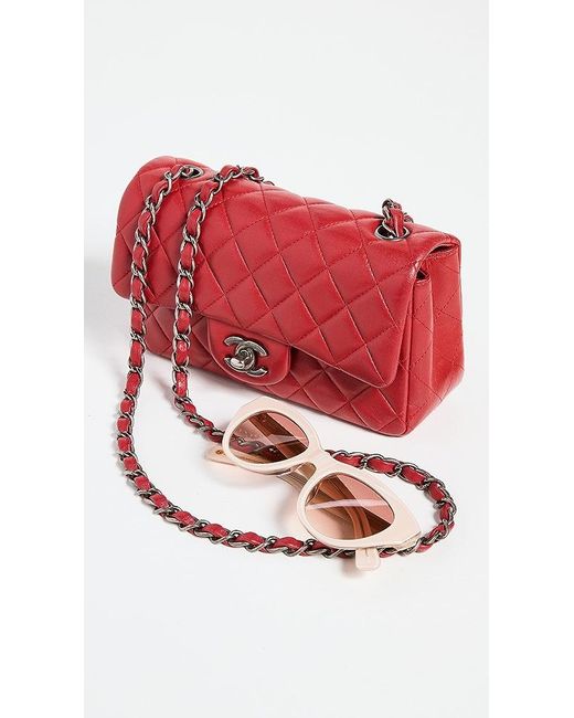 What Goes Around Comes Around Chanel Red Lambskin Rectangular Flap Mini Bag