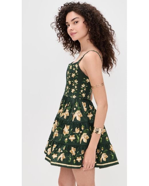 olive green overall dress agua bendita Green and red Size M Dress – Swap Boutique main image 1