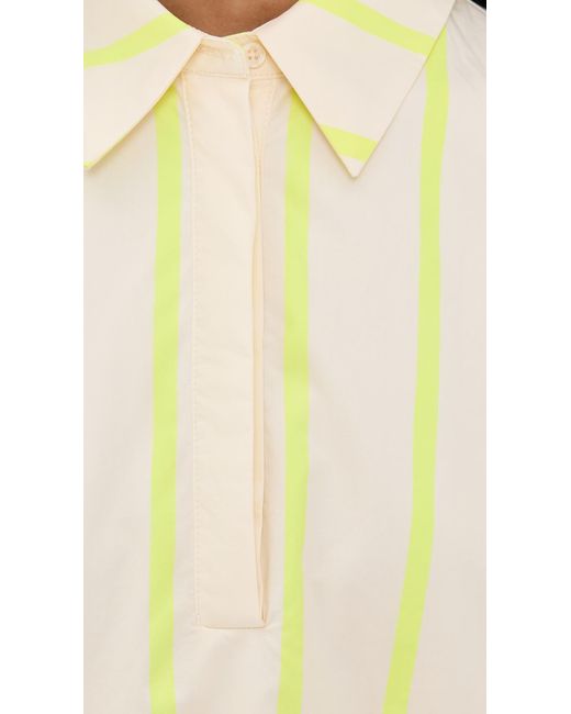 English Factory Natural Striped Kaftan Mini Dress