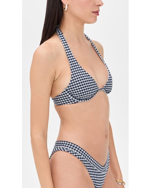 LSPACE Blue Isa Bikini Top