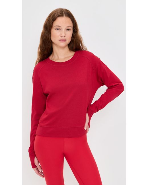 Sweaty Betty Red After Class Crop Sweatshirt