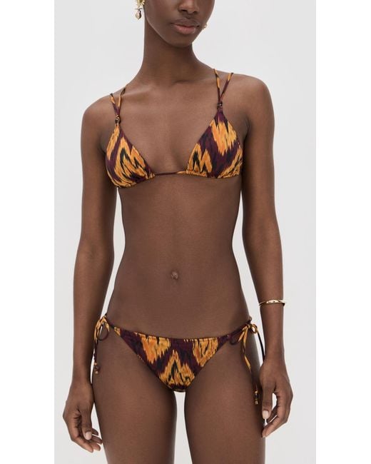 Ulla Johnson Brown Kianna String Tringle Bikini Top