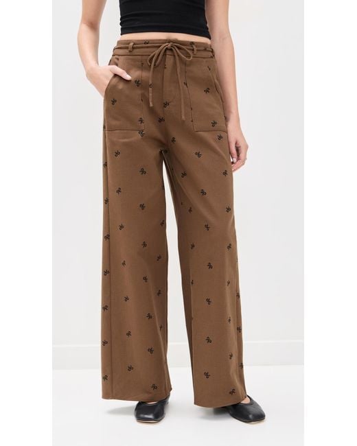 Little Lies Brown Bow Pattern Pants