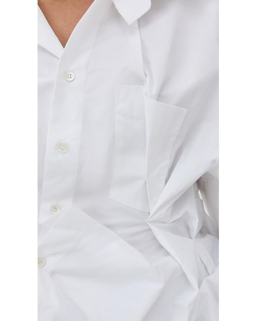 Maison Margiela White Raw Cotton Poplin Shirt