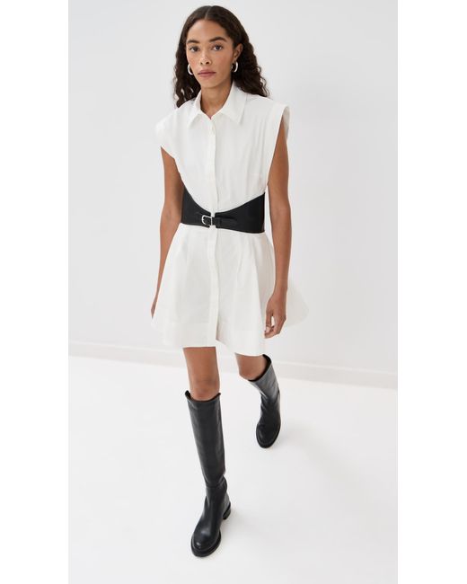 Jonathan Simkhai White Adler Belted Mini Dress