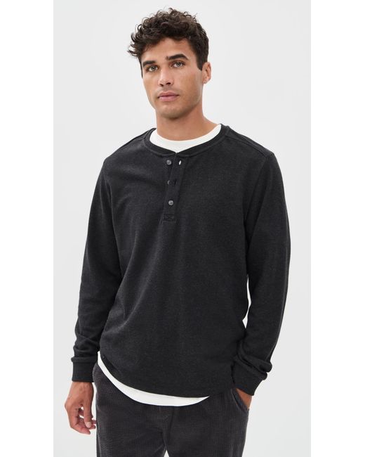 Marine Layer Black Pacifica Stretch Henley for men