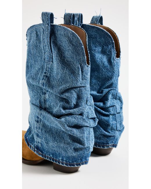 R13 Blue Chunky Cowboy Boots