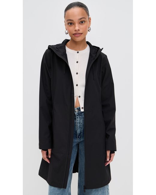 Rains Black Suva Hardshell Long Jacket