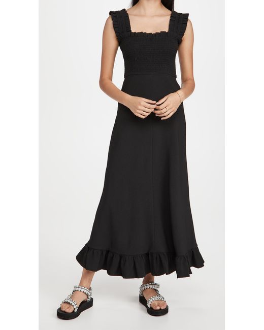 Ganni Synthetic Heavy Crepe Maxi Dress 