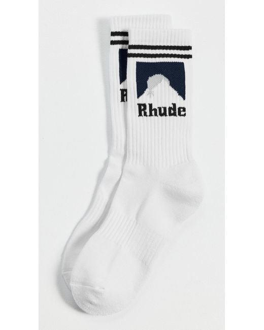 Rhude White Moonlight Socks for men