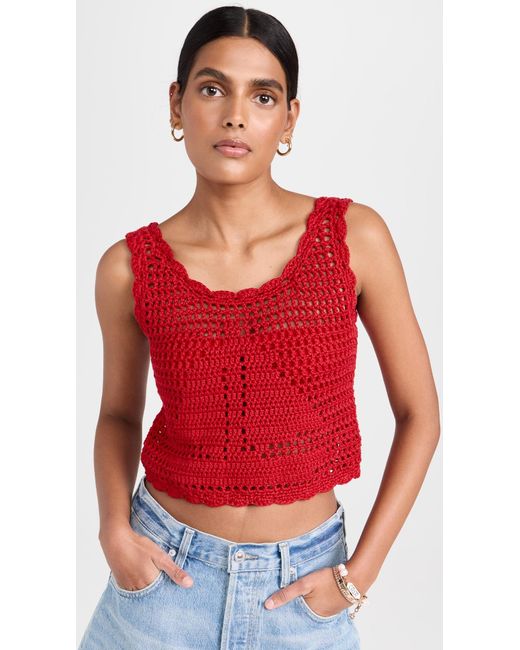 Suzie Kondi Red Chania Crochet Tank