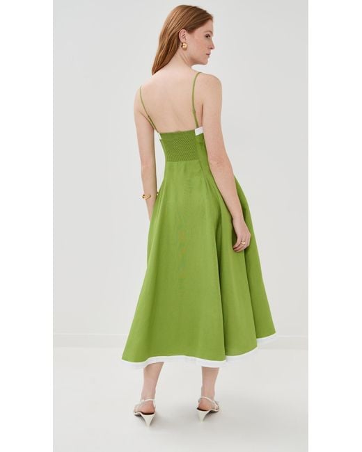 Jonathan Simkhai Cordelia Button Down Midi Dress in Green | Lyst