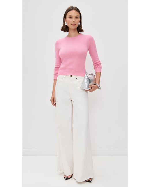 Reformation Pink Lian Cashmere Crew Sweater