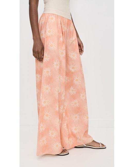 Rodebjer Pink Berta Cotton Print Pants