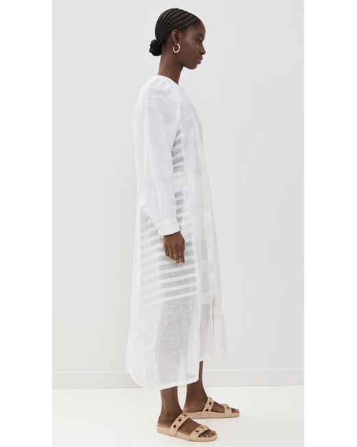 Lemlem White Makeda Button Up Dress