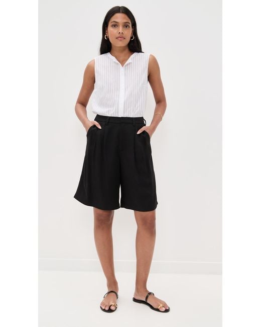 Theory White Sleeveless Button Down Shell
