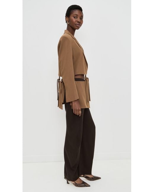 MEIMEIJ Brown Cutout Blazer