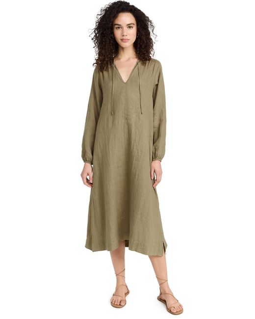 James Perse Green Lightweight Linen Dress