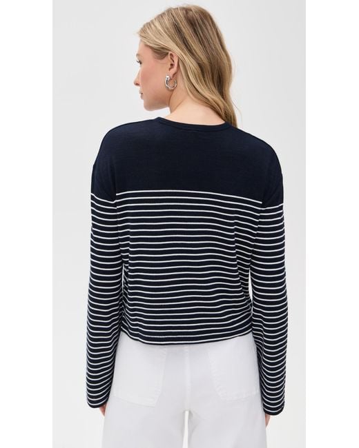 Rag & Bone Blue The Knit Stripe Boxy Long Sleeve Tee