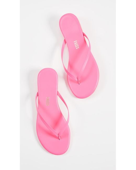 TKEES Pink Neon Lily Flip Flops